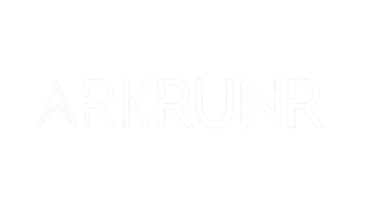 Arkrunr white padded logo Arkrunr white padded logo
