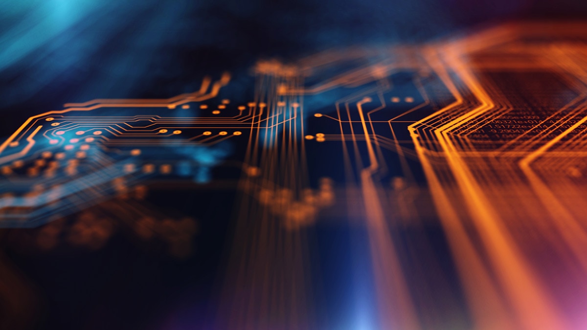 Orange,  blue technology background