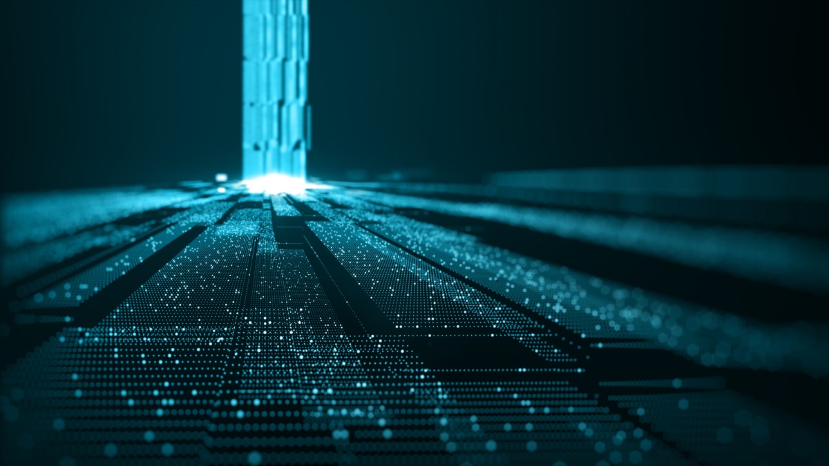 Blue abstract data dots