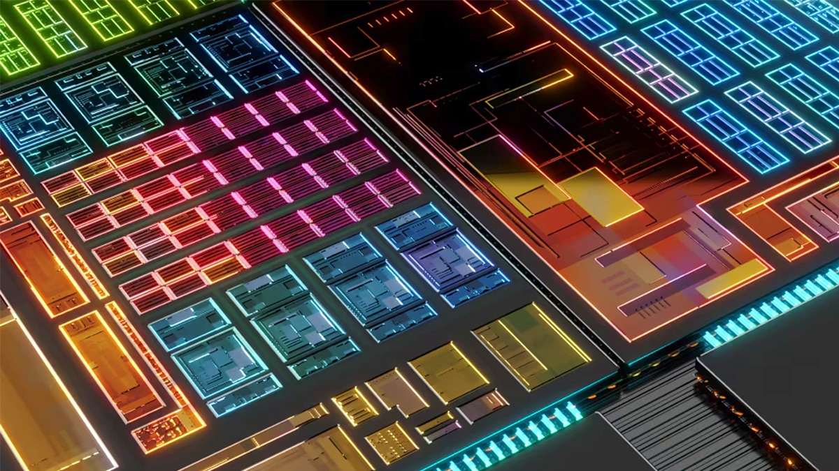 Colorful Circuit Board Close-Up
