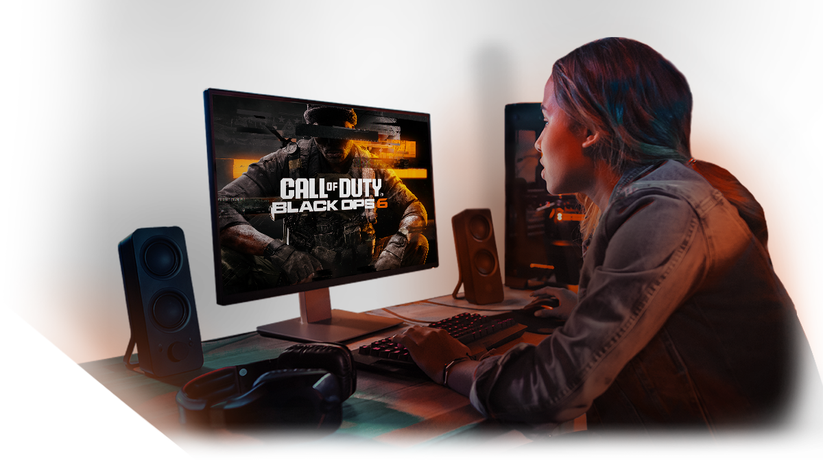 female gamer Call of Duty screen female gamer Call of Duty screen