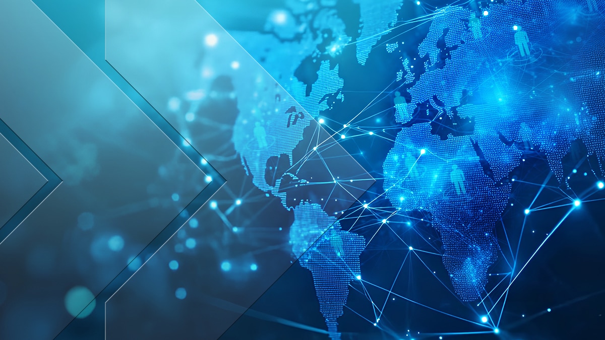 a world map with human figures in different places