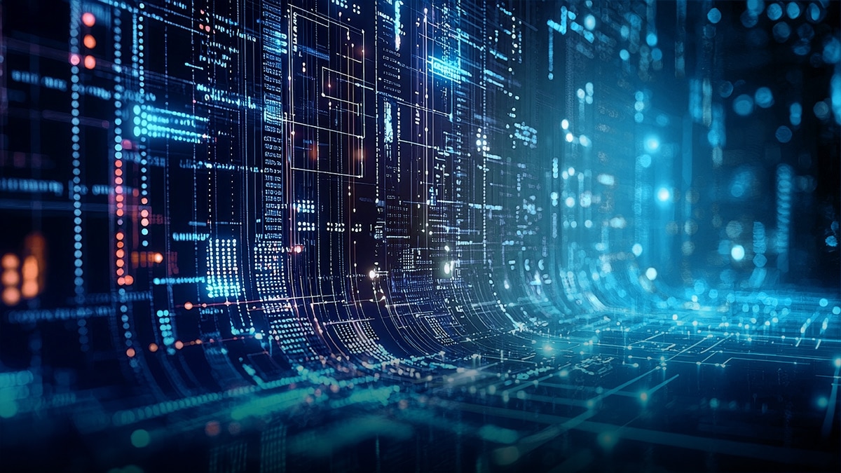 Digital Technology background of data and network 