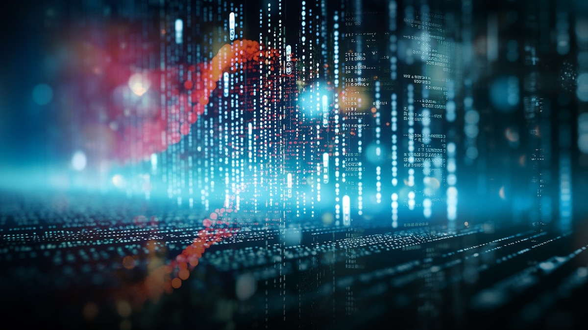 Binary data blue abstract background