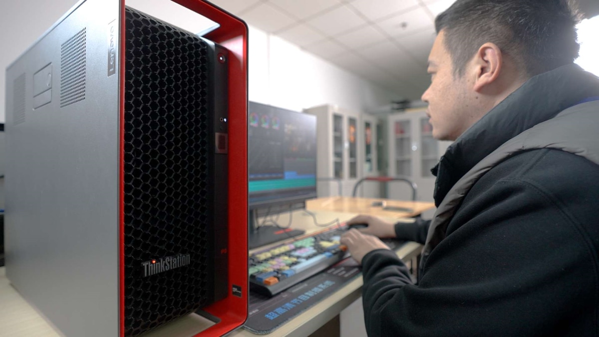 Dayang Employee with Lenovo Thinkstation P8 Workstation