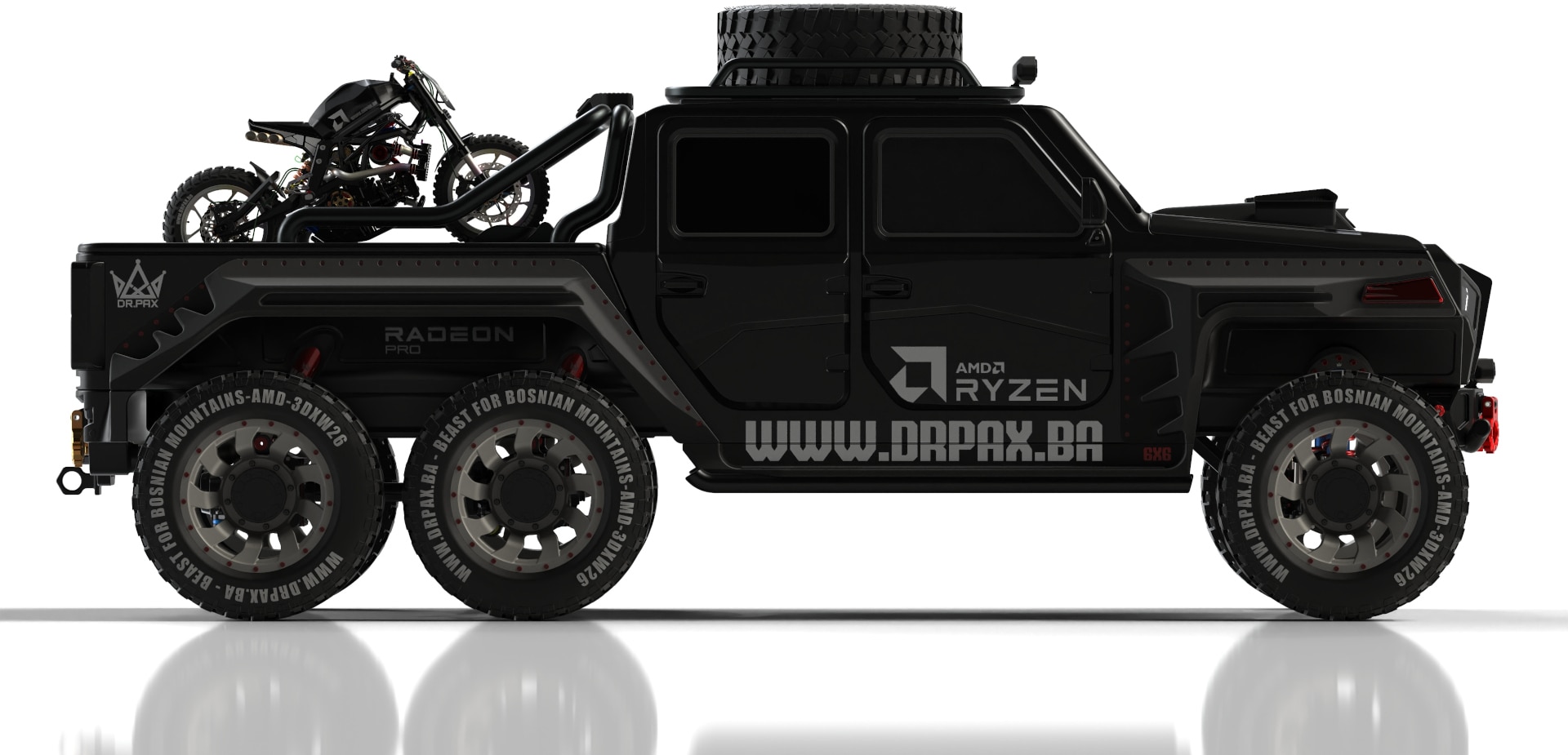 A vehicle rendered in profile using SOLIDWORKS 2026 by Dr. Adi Pandzic