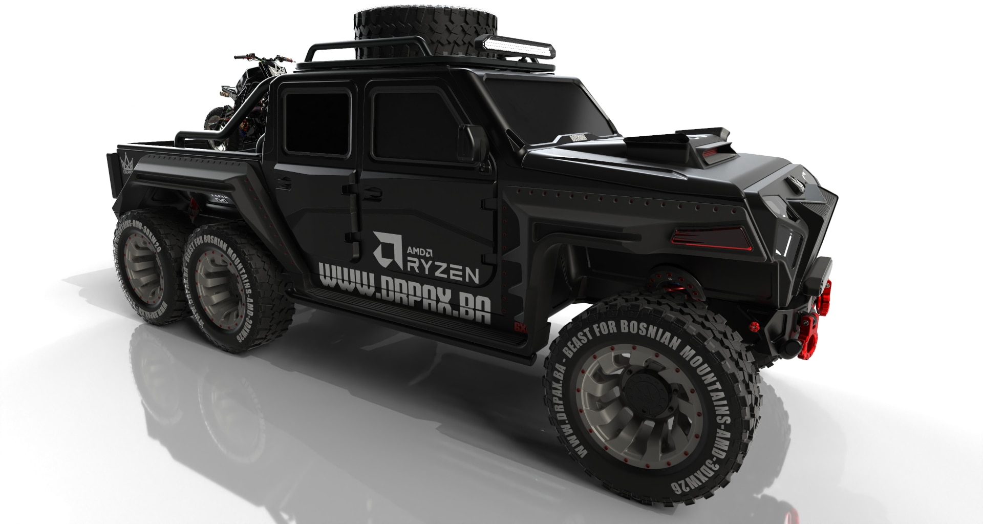 A vehicle render in partial profile, created by Dr. Adi Pandzic in SOLIDWORKS 2026