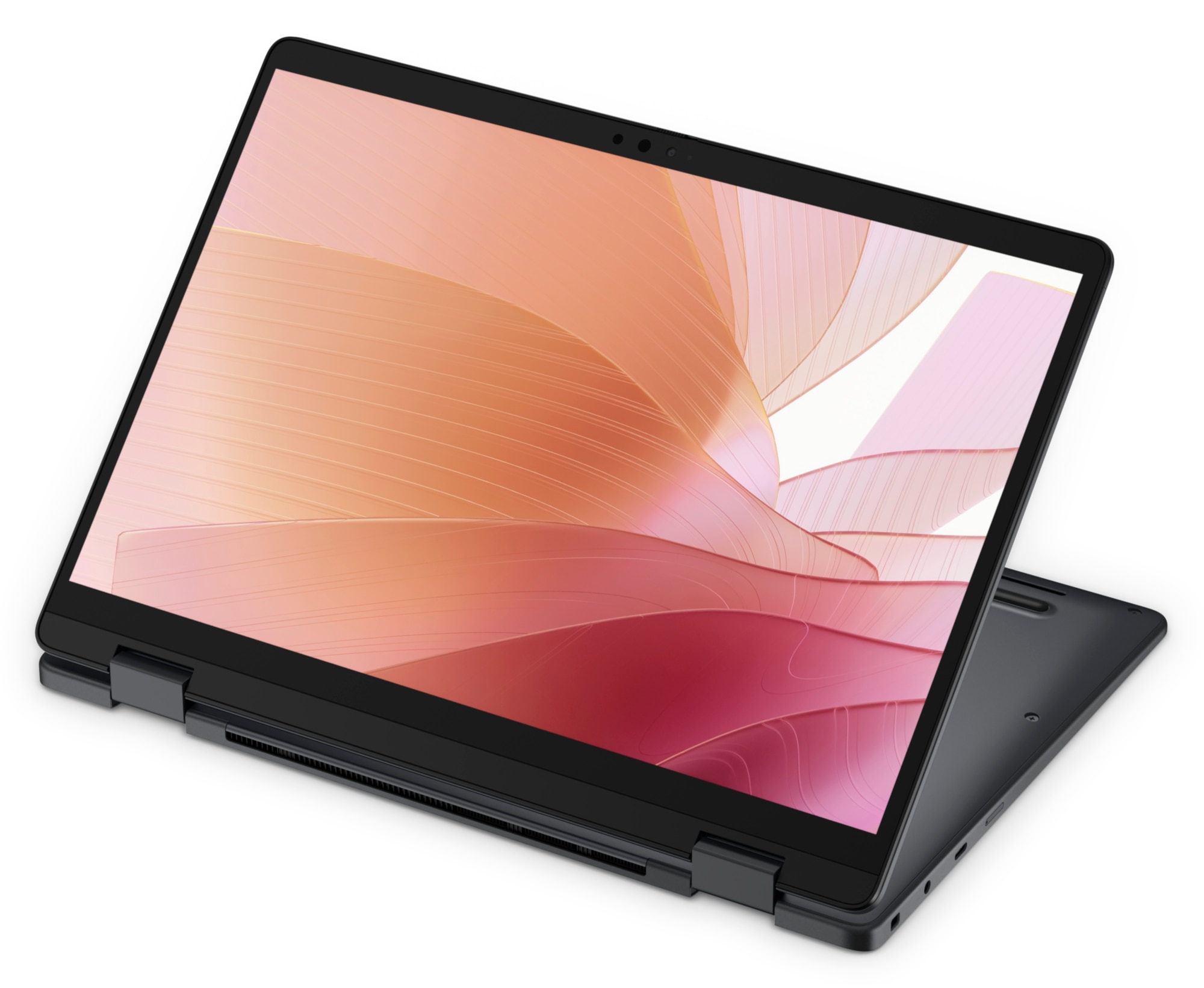 Dell Pro 7 featuring AMD Ryzen AI processors in easel mode. 
