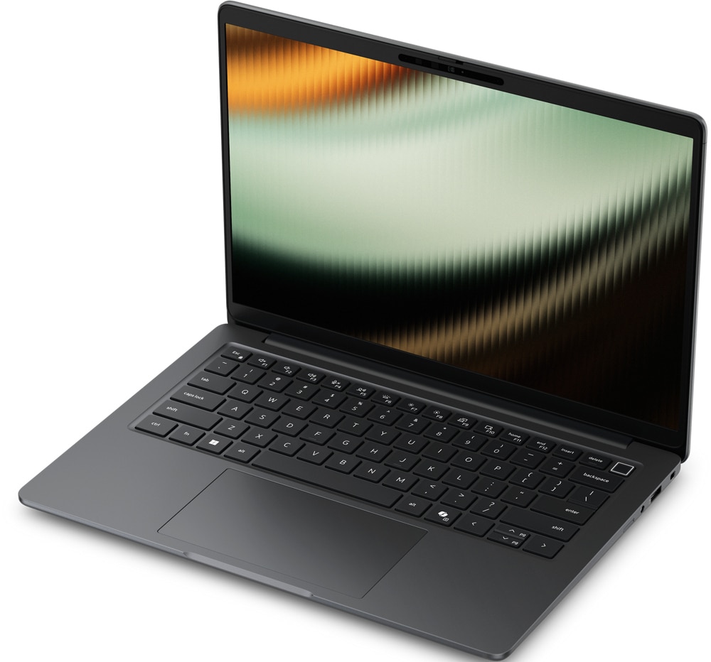 Dell Pro 7 with an AMD Ryzen AI PRO processor in clamshell mode. 