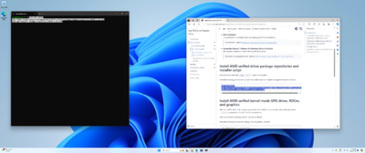 ROCm Software Screen ROCm Software Screen