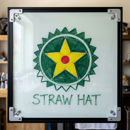 Figure 3: Straw Hat Pirates on a glass whiteboard