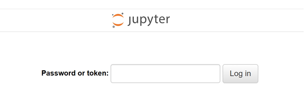 Figure 8 entering a unique token to access the jupyterlab environment