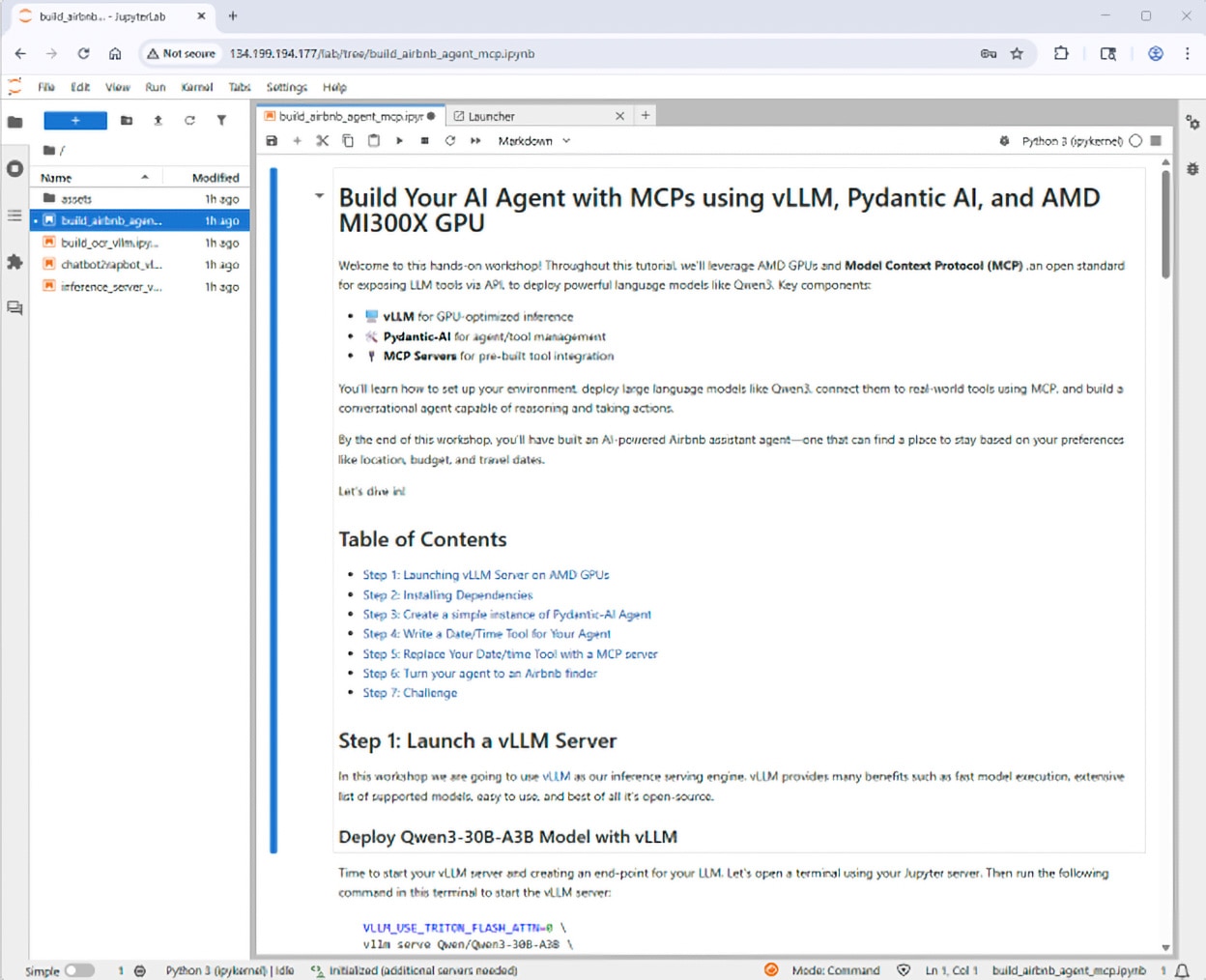 Figure 9 Building Your Ai Agent With MCP Notebook Page