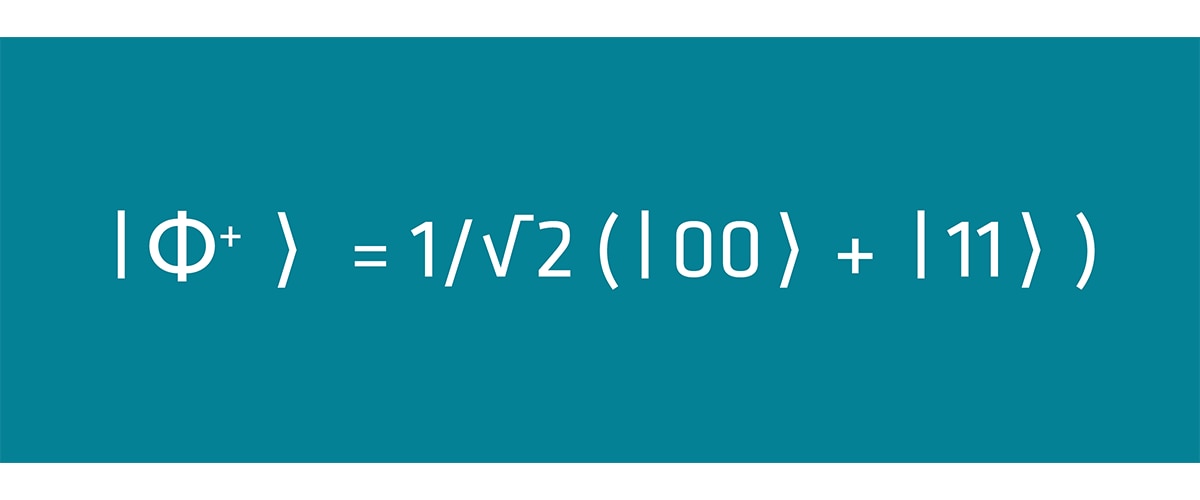 Figure 1: Definition of the Bell state. An equal superposition of ∣00⟩ and ∣11⟩