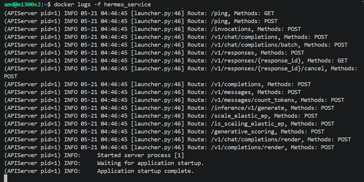 Confirming vLLM engine initialization