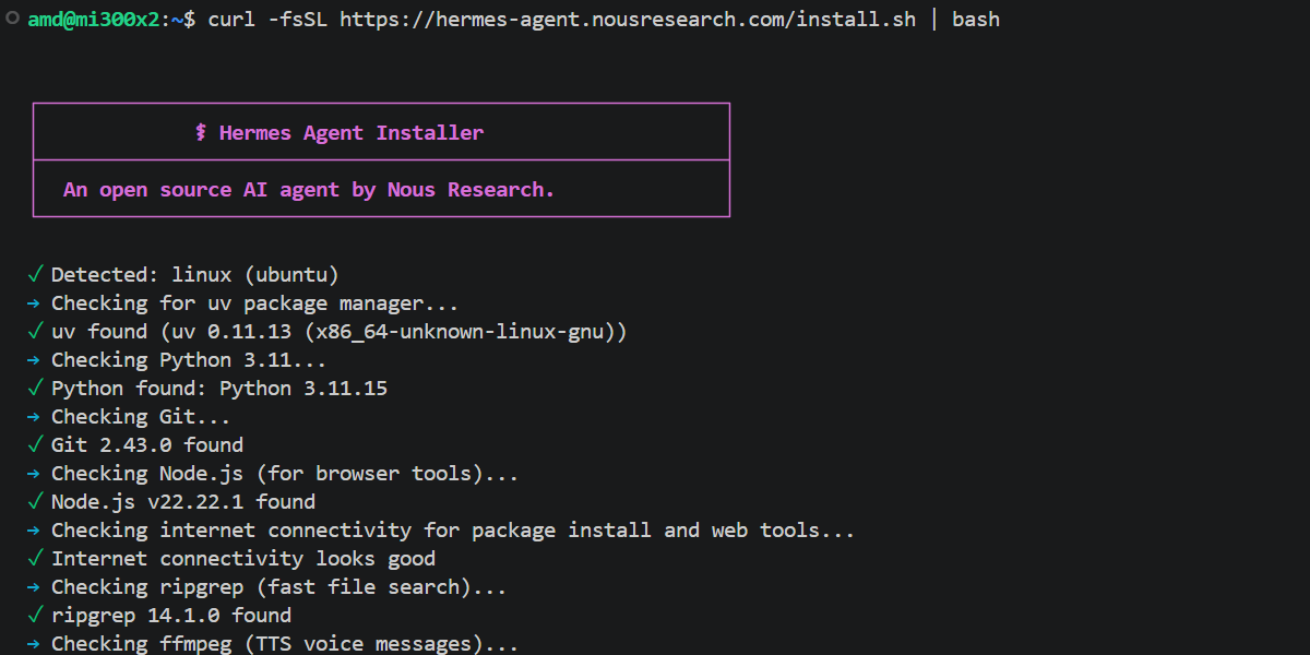Figure 3: Hermes Installation