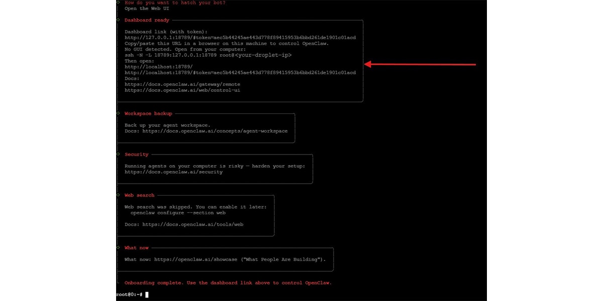 OpenClaw dashboard access instructions and SSH tunneling for remote servers 
