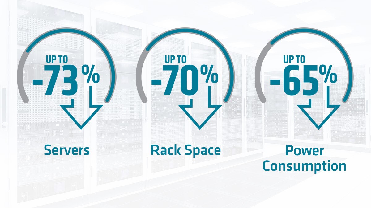 Server room with comparison chart Server room with comparison chart