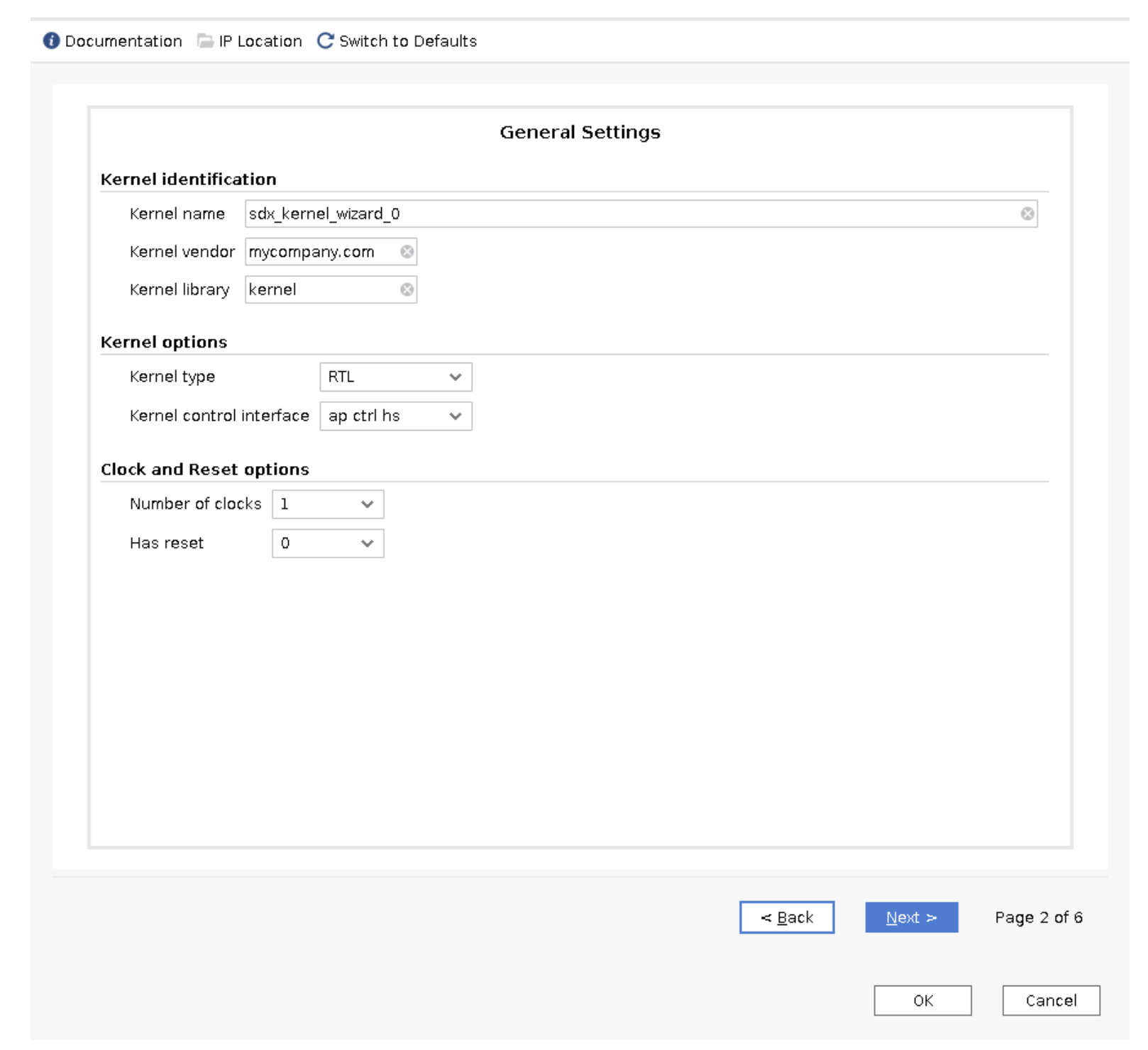 General Settings Screen