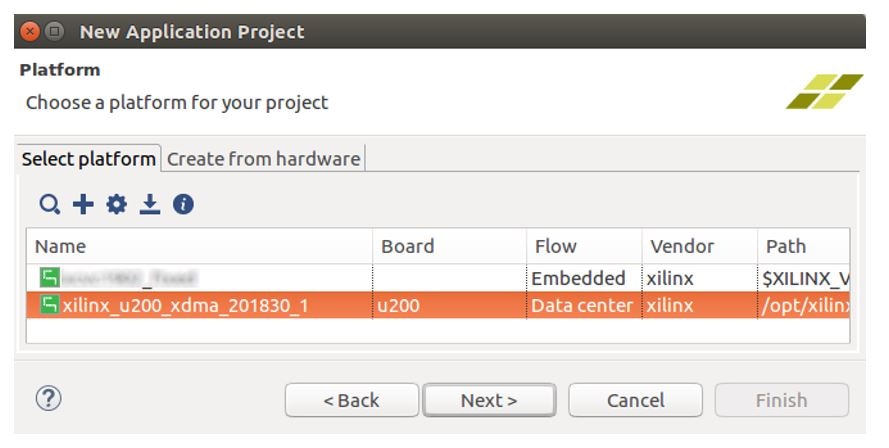 New Application Project Screen