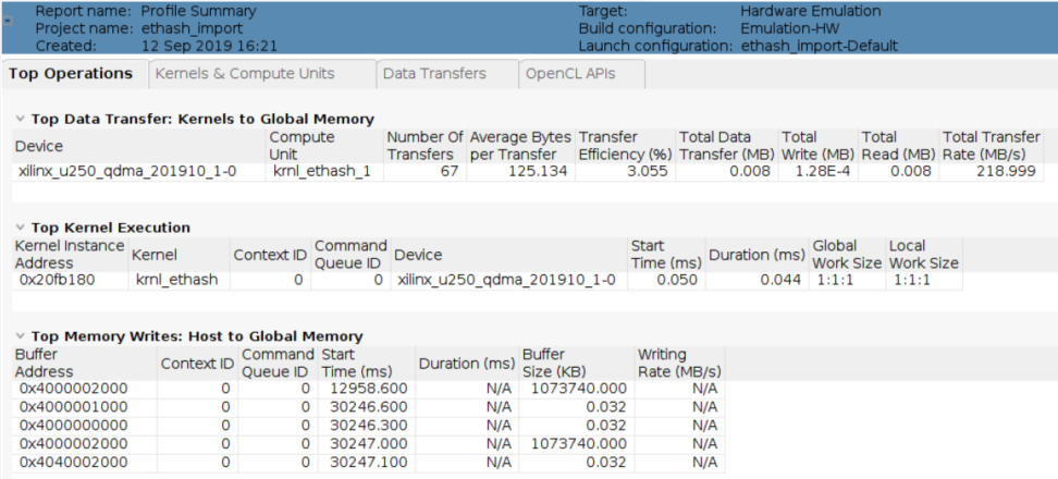Profile Summary Screen