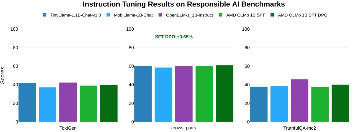 AMD Instruction Tuning Results On Responsible AI Benchmarks