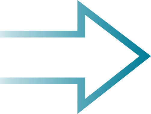 Outline arrow icon pointing right, with a horizontal gradient from light blue on the left to dark blue on the right.