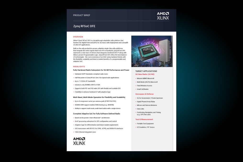 Zynq RFSoC DFE Product Brief
