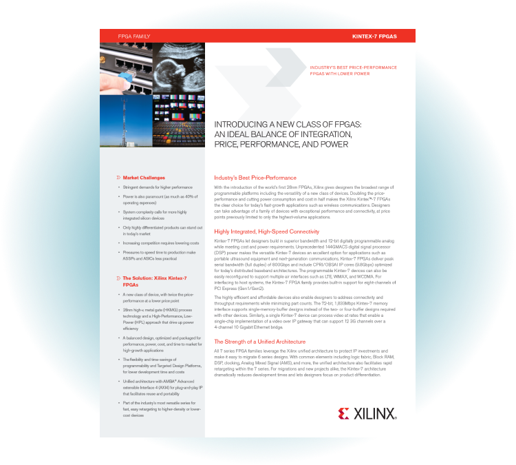 Kintex 7 FPGA Product Brief Kintex 7 FPGA Product Brief