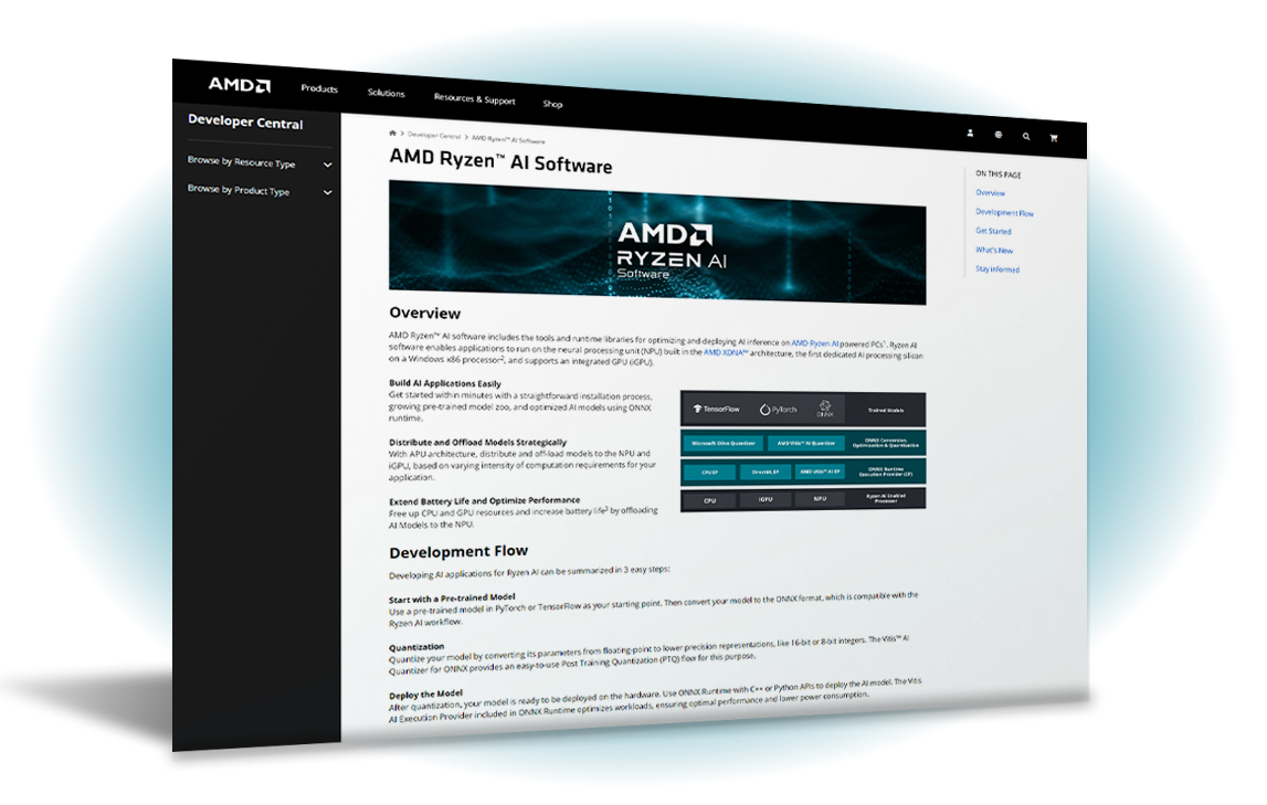 AMD Ryzen AI Software Hub screen