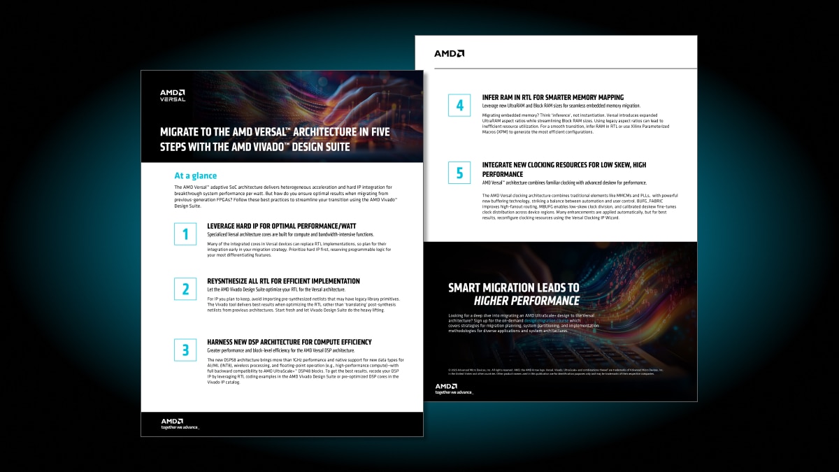 Migrate to the AMD Versal architecture in 5 steps Migrate to the AMD Versal architecture in 5 steps