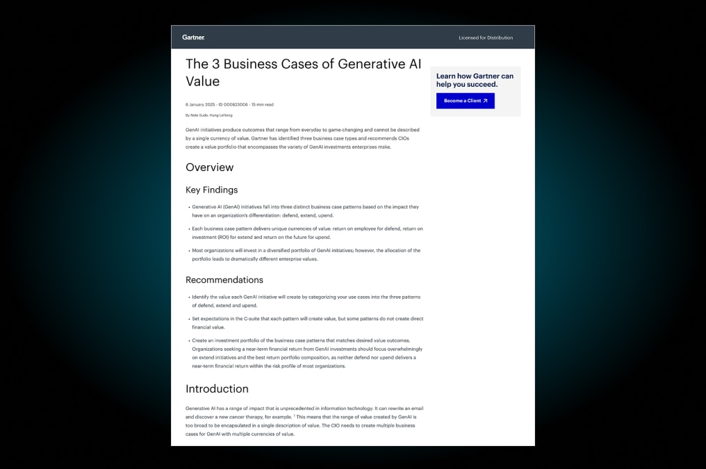 The 3 Business Cases of Generative AI Value The 3 Business Cases of Generative AI Value
