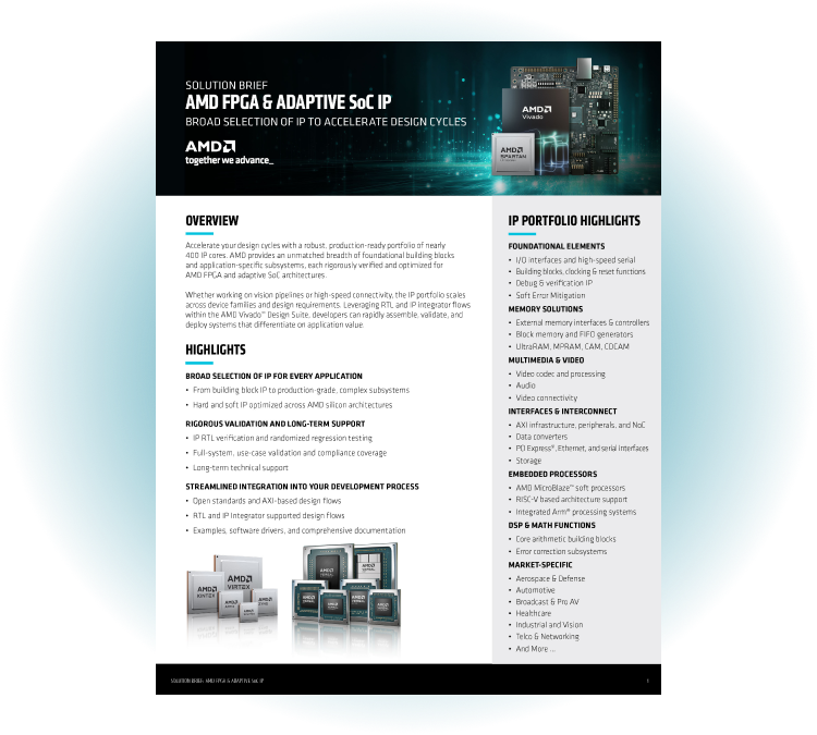 AMD Vivado™ Design Suite for AMD Spartan™ UltraScale+™ FPGAs solution rief cover AMD Vivado™ Design Suite for AMD Spartan™ UltraScale+™ FPGAs solution rief cover