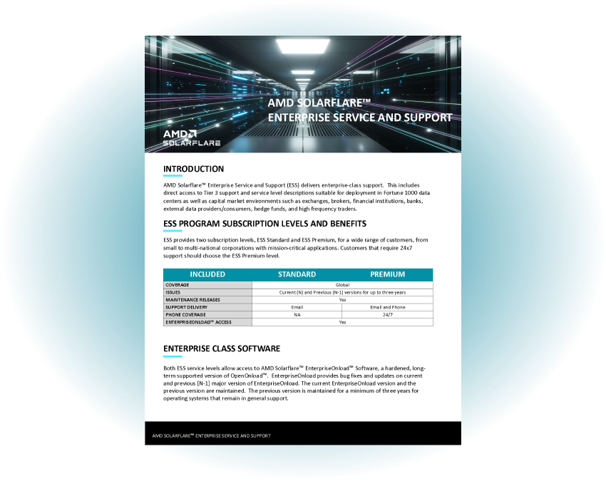 AMD Solarflare ESS product brief cover