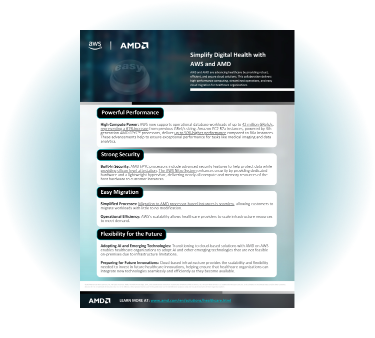 Simplify Digital Health with AWS and AMD datasheet