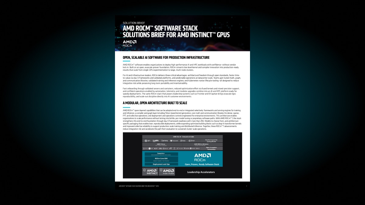 AMD Rocm Solution Brief