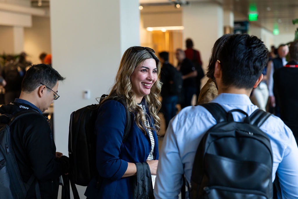 Lifestyle, Blue White Black, AMD, Conference Attendees Interacting