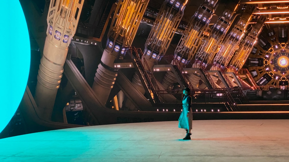 Spaceship illustration with person