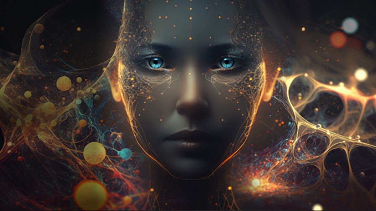 Abstract illustration with person's face