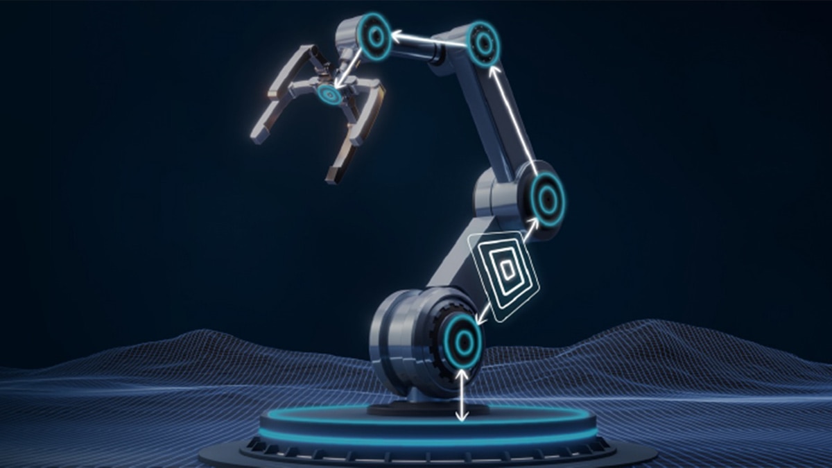 robot arm Robotics Arm representing Edge Application Infographic