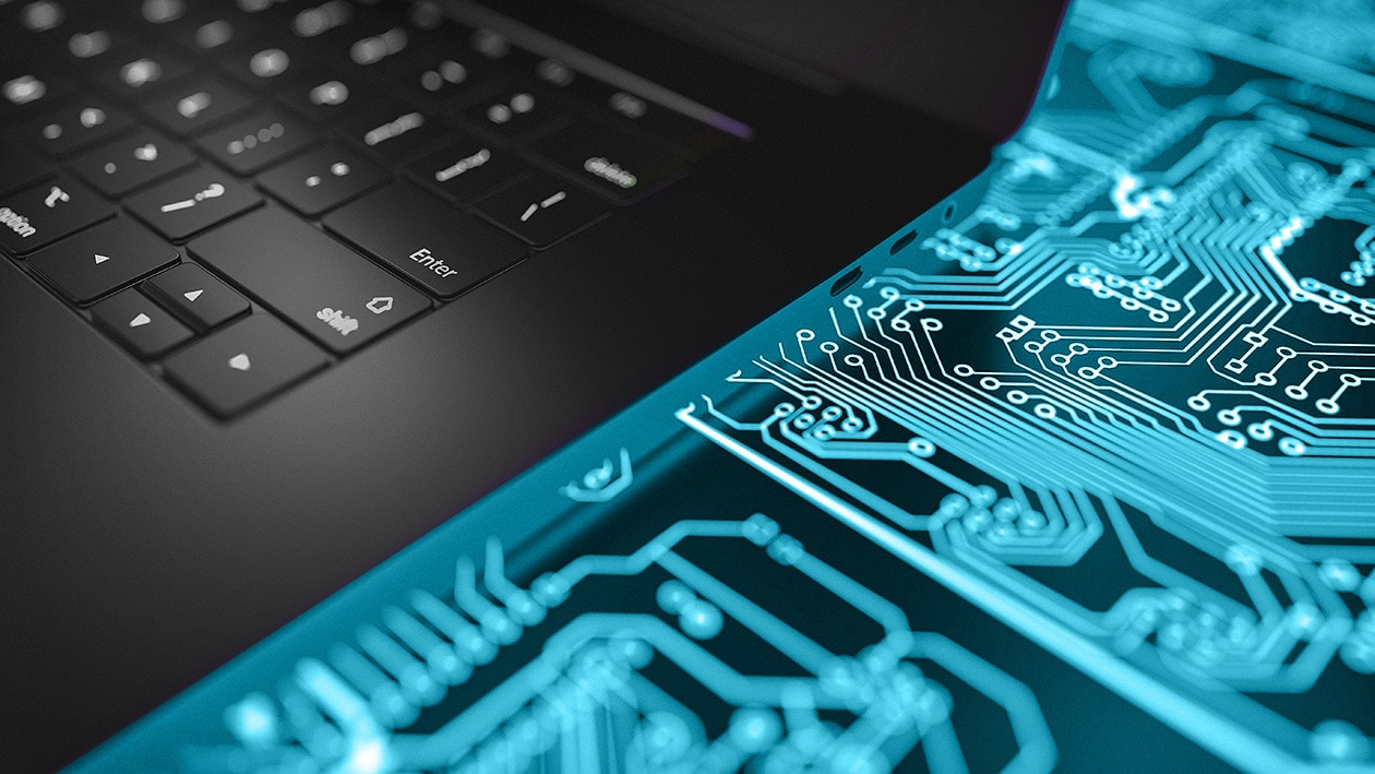 Laptop with security illustration Laptop with security illustration