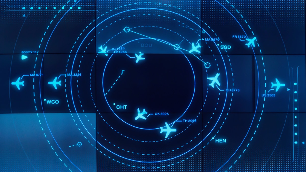 Simulation screen showing various flights for transportation and passengers. Simulation screen showing various flights for transportation and passengers.