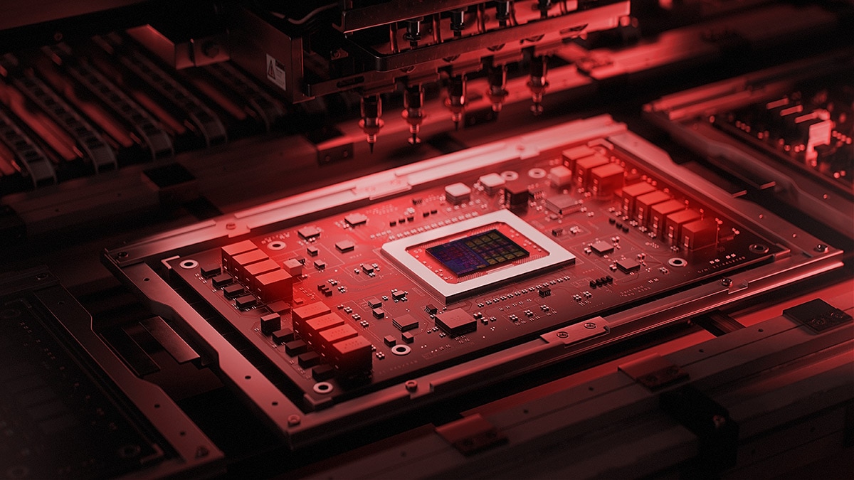 Shot of Generic Printed Circuit board with Microchips