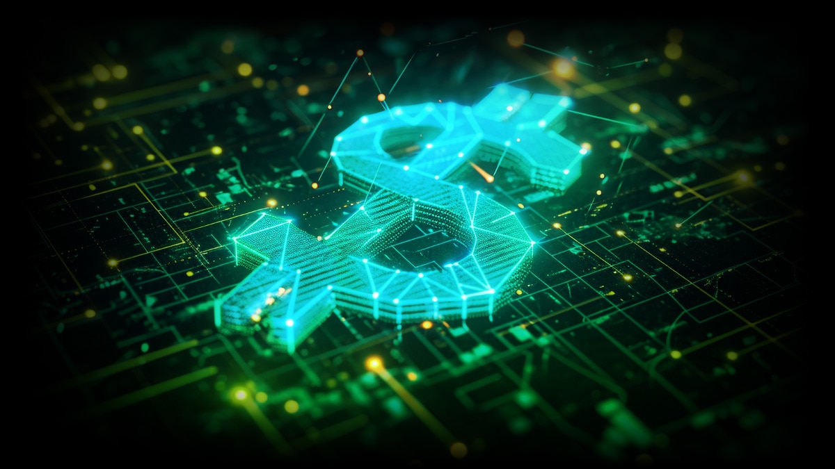 Digital representation of currency exchange concept with glowing elements