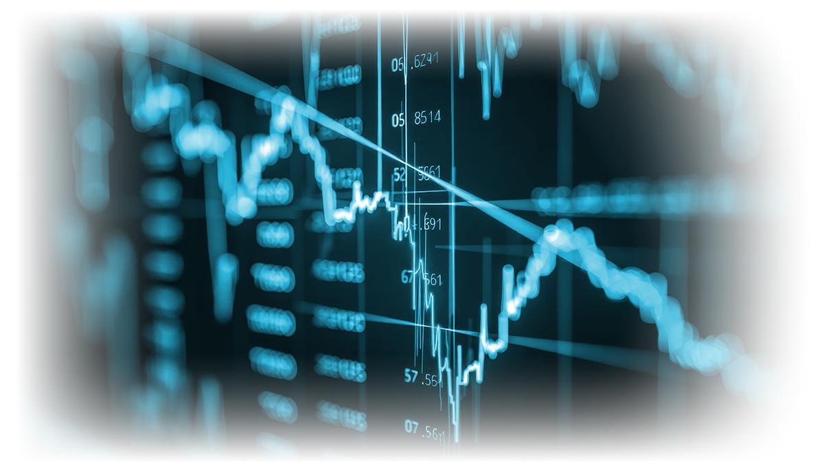 Close-up view of a financial market chart Close-up view of a financial market chart