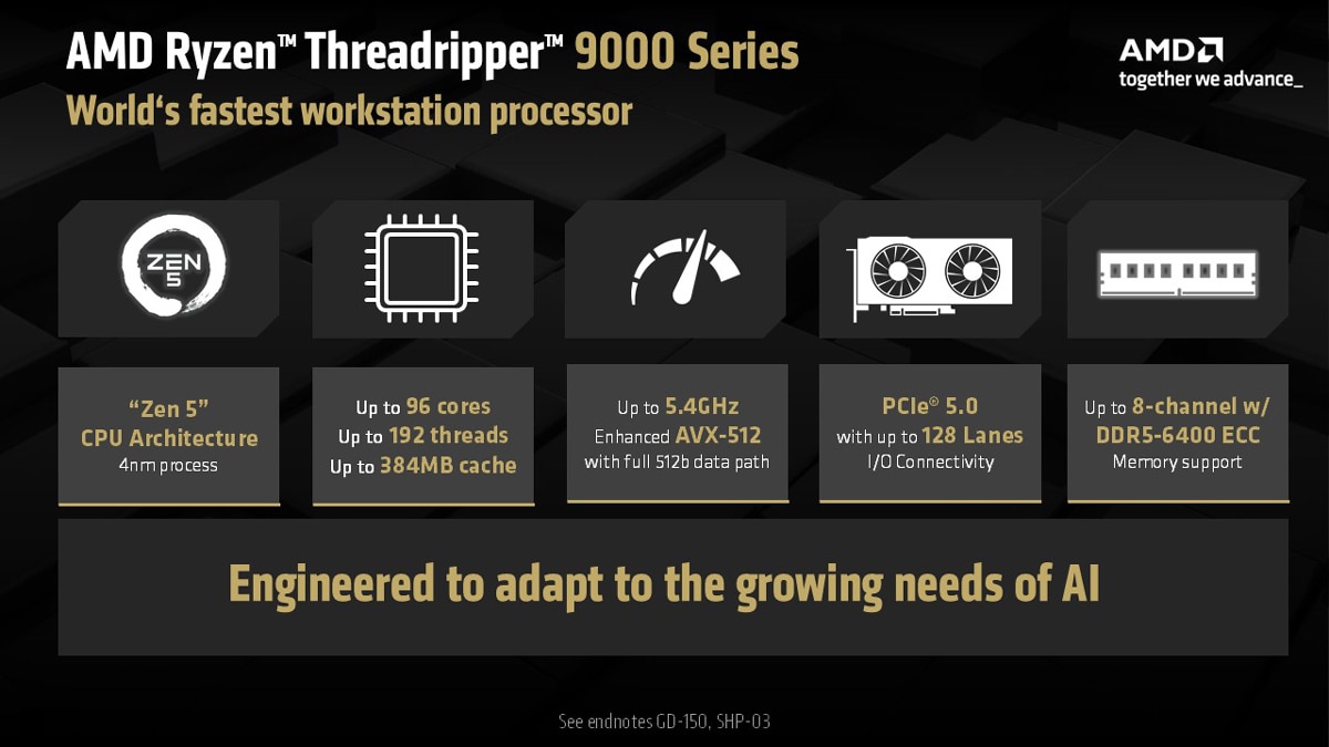 Threadripper PRO 9000 WX-Series processors information Threadripper PRO 9000 WX-Series processors information