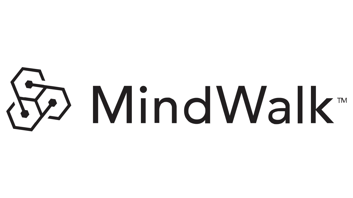 MindWlak logo in layered blue tones on a clean white background.