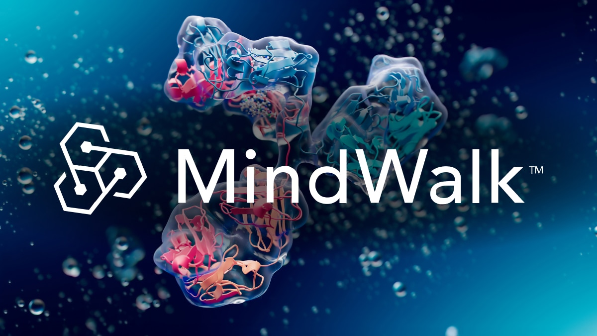 Vultr logo over a colorful molecular structure on a deep blue background with floating bubbles.