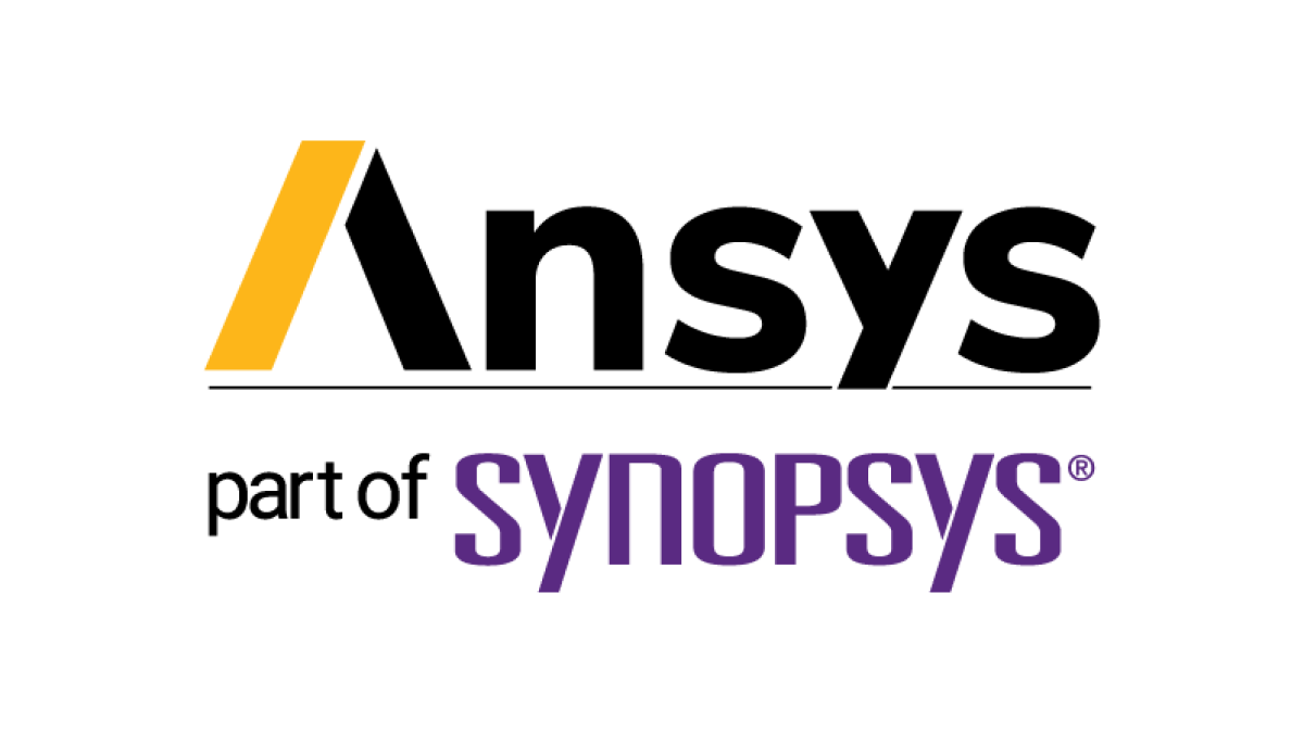 Ansys logo with text “part of Synopsys” on black background