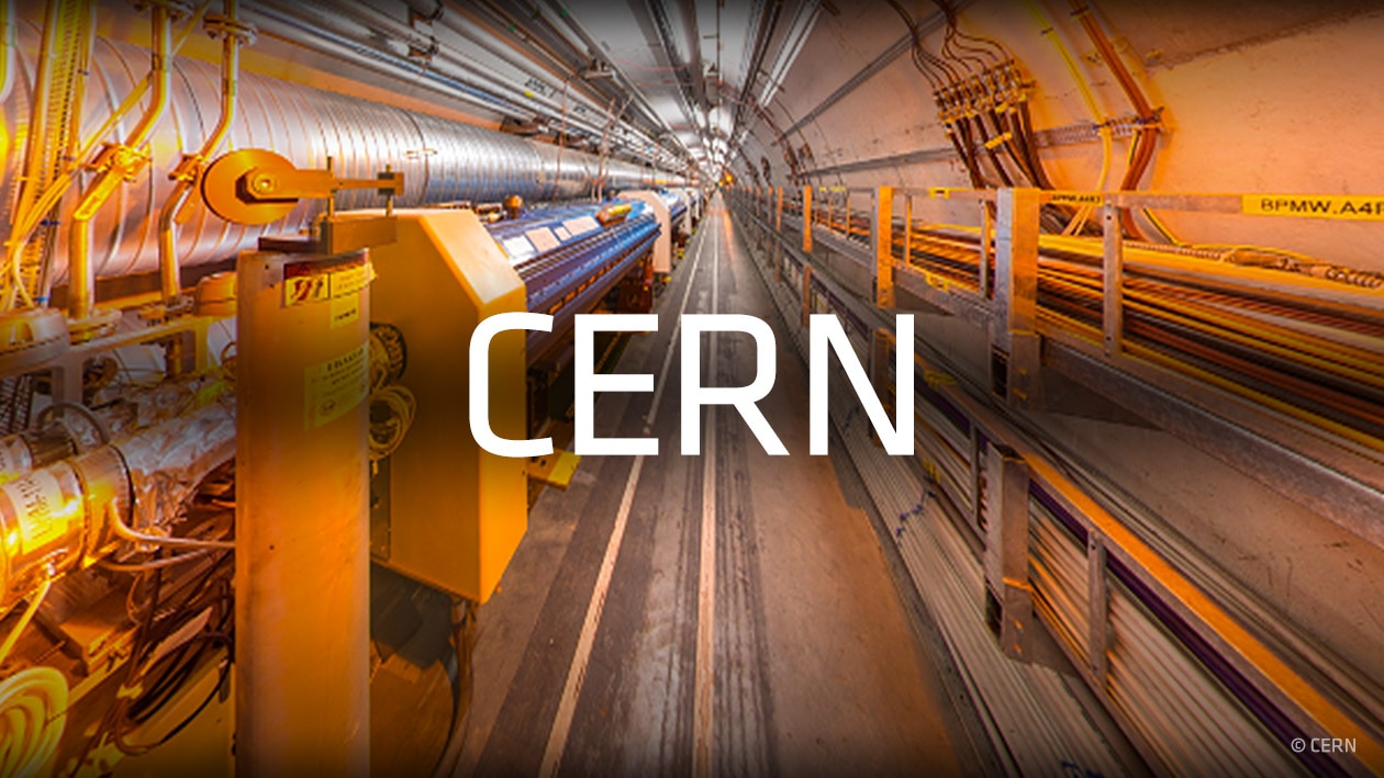 Science & Technology: CERN Image showing CERN logo in white color